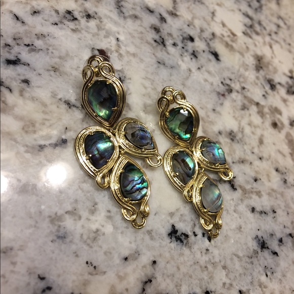 Sylvie Teardrop Abalone Earrings - Picture 2 of 7